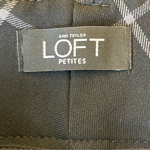 Ann Taylor LOFT Black/Grey Marisa Windowpane Straight Leg Pant (2P) - Picture 10 of 13